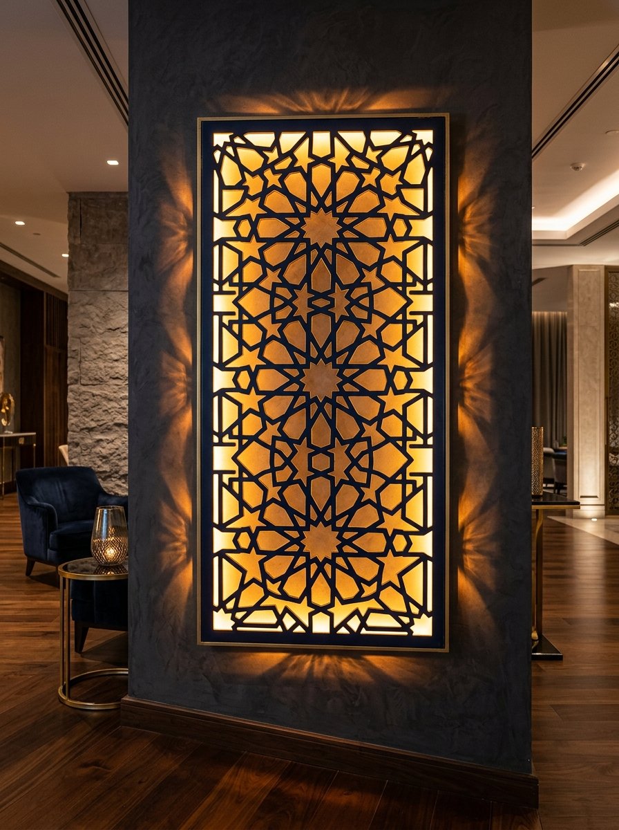 Glidell Geometric Laser Cut Backlit Architectural Wall Panel
