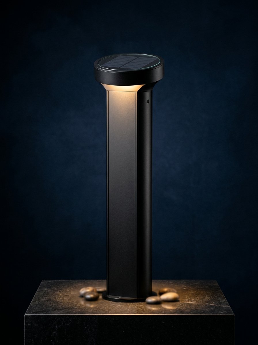 Glidell Solar Bollard Light 900mm Anodized Aluminum