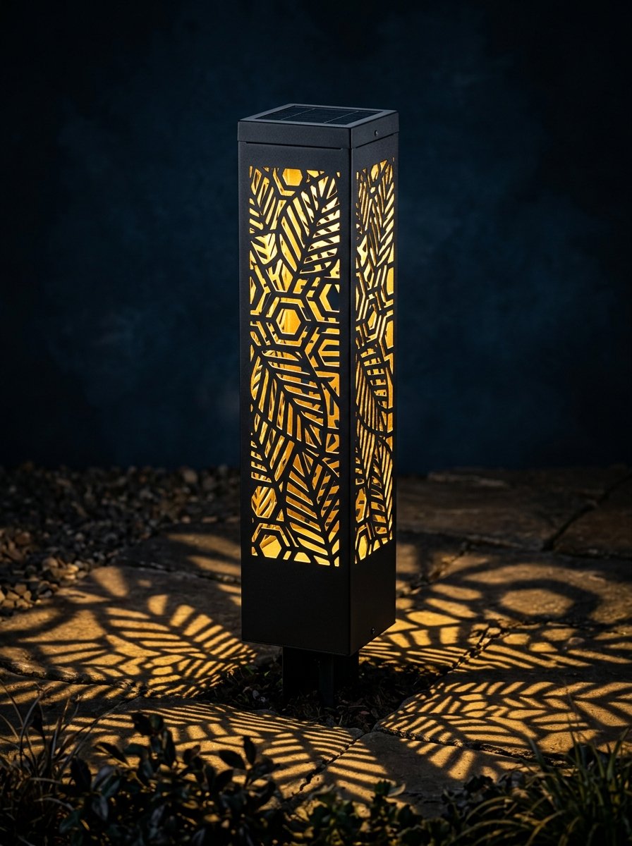 Glidell Laser Cut Solar Garden Light with Warm Backlight Pattern
